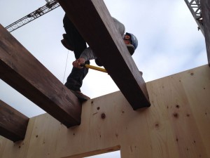 BiHolz casa in legno prefabbricata particolare interno prima della posa del tavolato